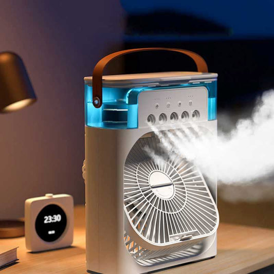 Portable Room Cooling Mist Fan With Led Night Light, Fine Mist Water And Humidifier Function – Electric